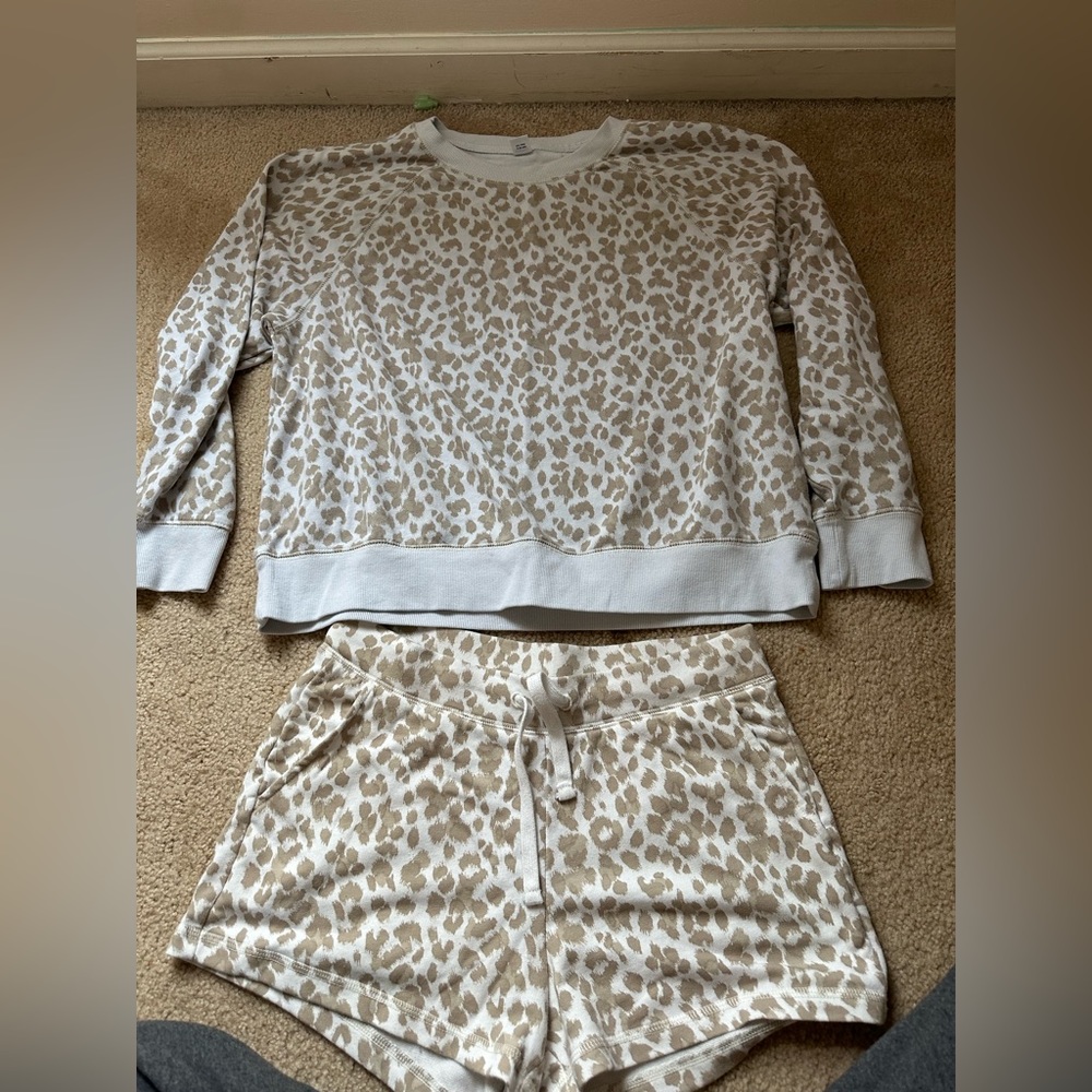 Matching Pajamas. Shorts are S. Top is M. Message if looking at one part of it!